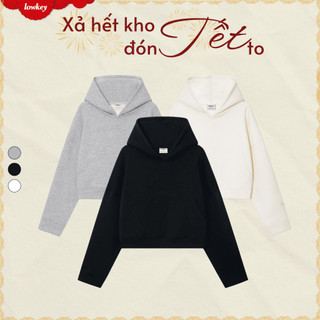   OUTLET-KHÔNG ĐỔI TRẢ  K1010 LOWKEY_ÁO HOODIE BOXY NỈ BÔNG THÊU TAY MỀM MẠI ẤM ÁP 