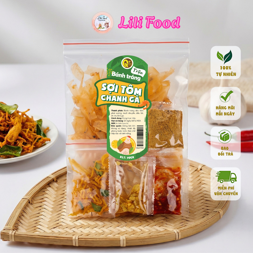 [CAY] Bánh Dẻo Sợi Tôm Trộn Ớt Rim Mật Ong Dầu Tỏi Khô Gà/Tỏi Bò Siêu Ngon-Lilifood