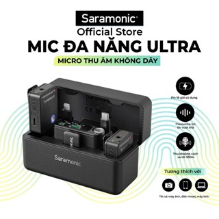  Mic Thu Âm Không Dây Lọc Tiếng Ồn Saramonic Ultra cài áo dùng cho điện thoại,máy ảnh máy tính -  livestream làm video 