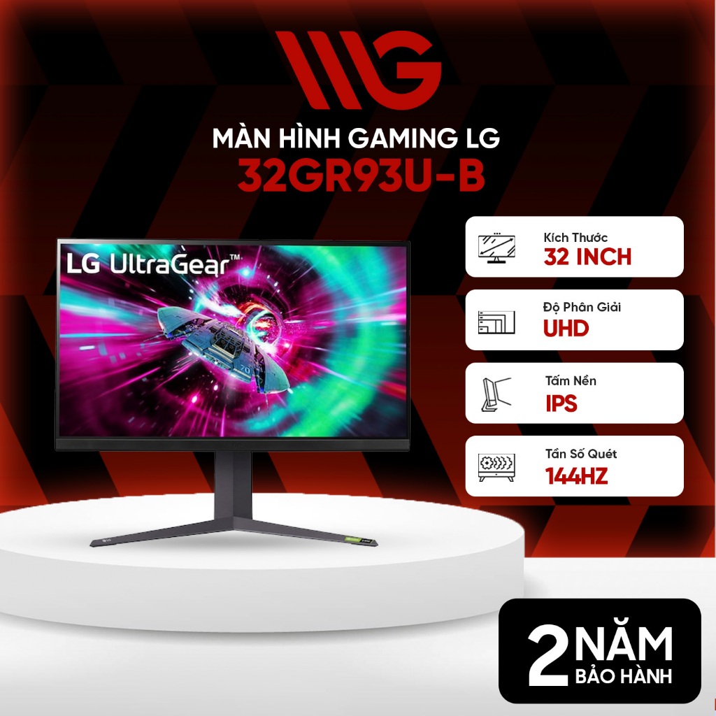 Màn hình Gaming LG UltraGear 27GR93U-B / 32GR93U-B 27-32" UHD 144 Hz 1ms G-sync - Chính Hãng