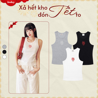  K6001 LOWKEY - ÁO TANKTOP BA LỖ NỮ SÁT NÁCH THUN GÂN COTTON BASIC ÔM BODY MÁT 