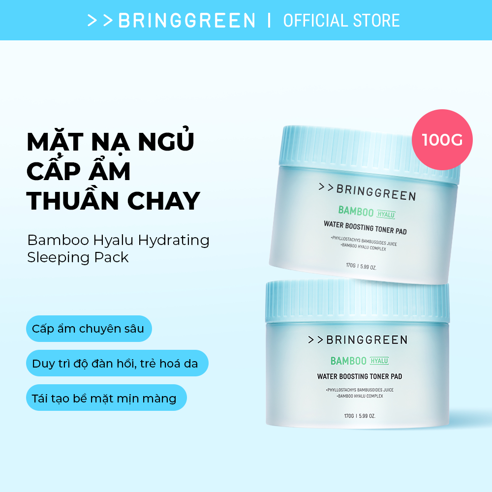 [Bring Green Chính hãng] Mặt nạ ngủ Cấp ẩm sâu Bring Green Bamboo Hyalu Hydrating Moisture Sleeping 