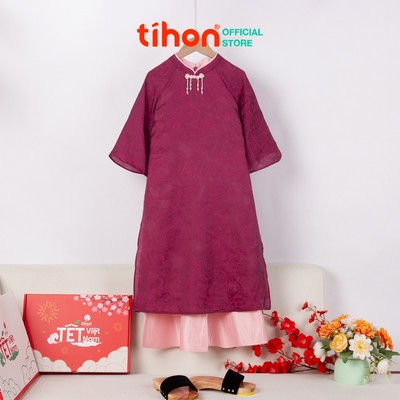 Áo dài cách tân cho bé gái TIHON cao cấp phong cách truyền thống màu sắc dễ thương SET0744074