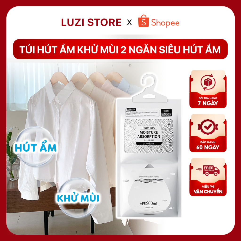 Túi Hút Ẩm 500ml Có Móc Treo