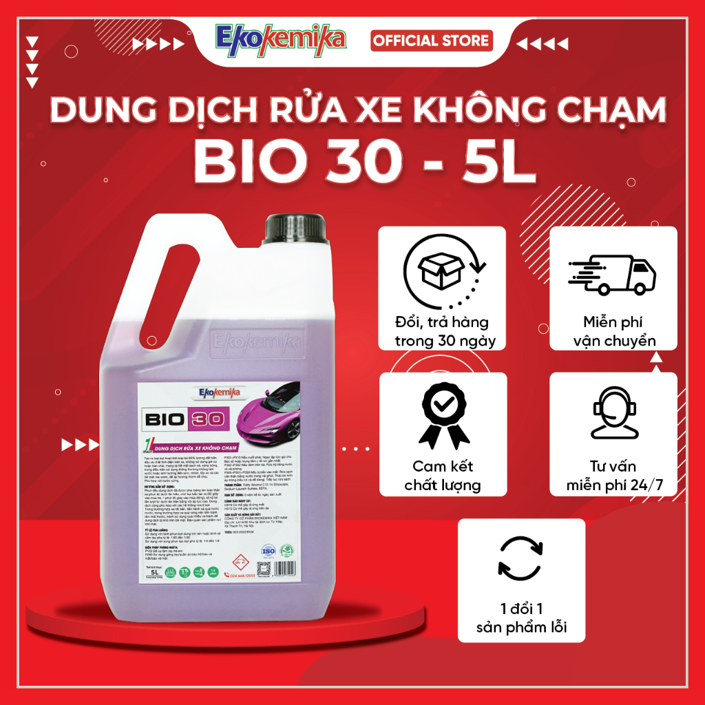 Dung Dịch Rửa Xe Không Chạm Cực Kỳ Đậm Đặc Ekokemika Bio 30 5L