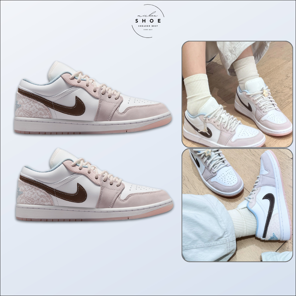 Giày Thể Thao JD1 Low Light Soft Pink – Sneaker Nam Nữ JD Thấp Cổ Hồng Nhạt