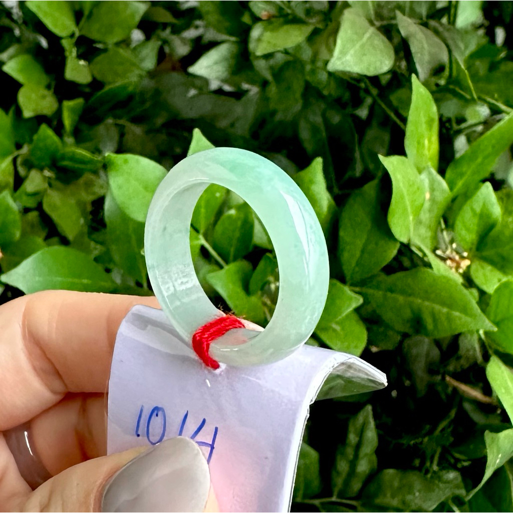 Nhẫn ngọc xanh lý táo Myanmar tuyp A li 18.3 có kiểm định M1014