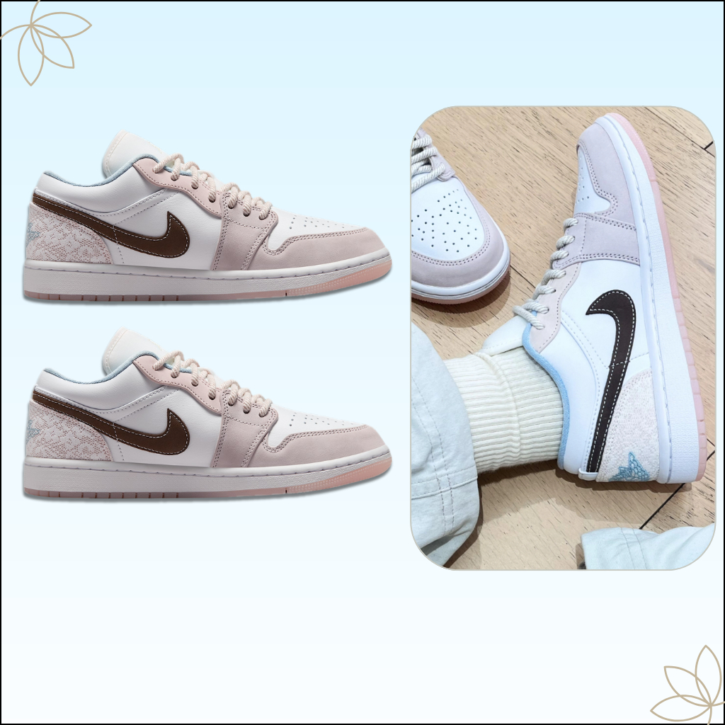 Giày Thể Thao JD1 Low Light Soft Pink – Sneaker Nam Nữ JD Thấp Cổ Hồng Nhạt [Tặng Box Bảo Vệ + Dây P