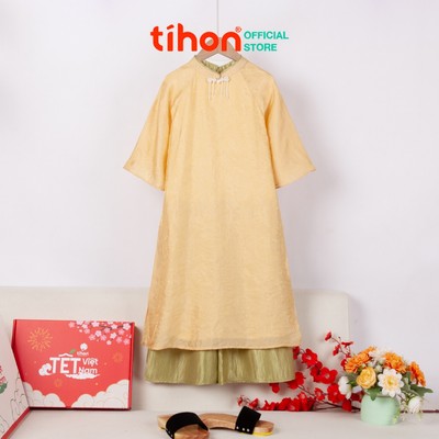 Áo dài Tết cho bé gái TIHON cao cấp màu sắc dễ thương chất liệu mềm mại SET0744074