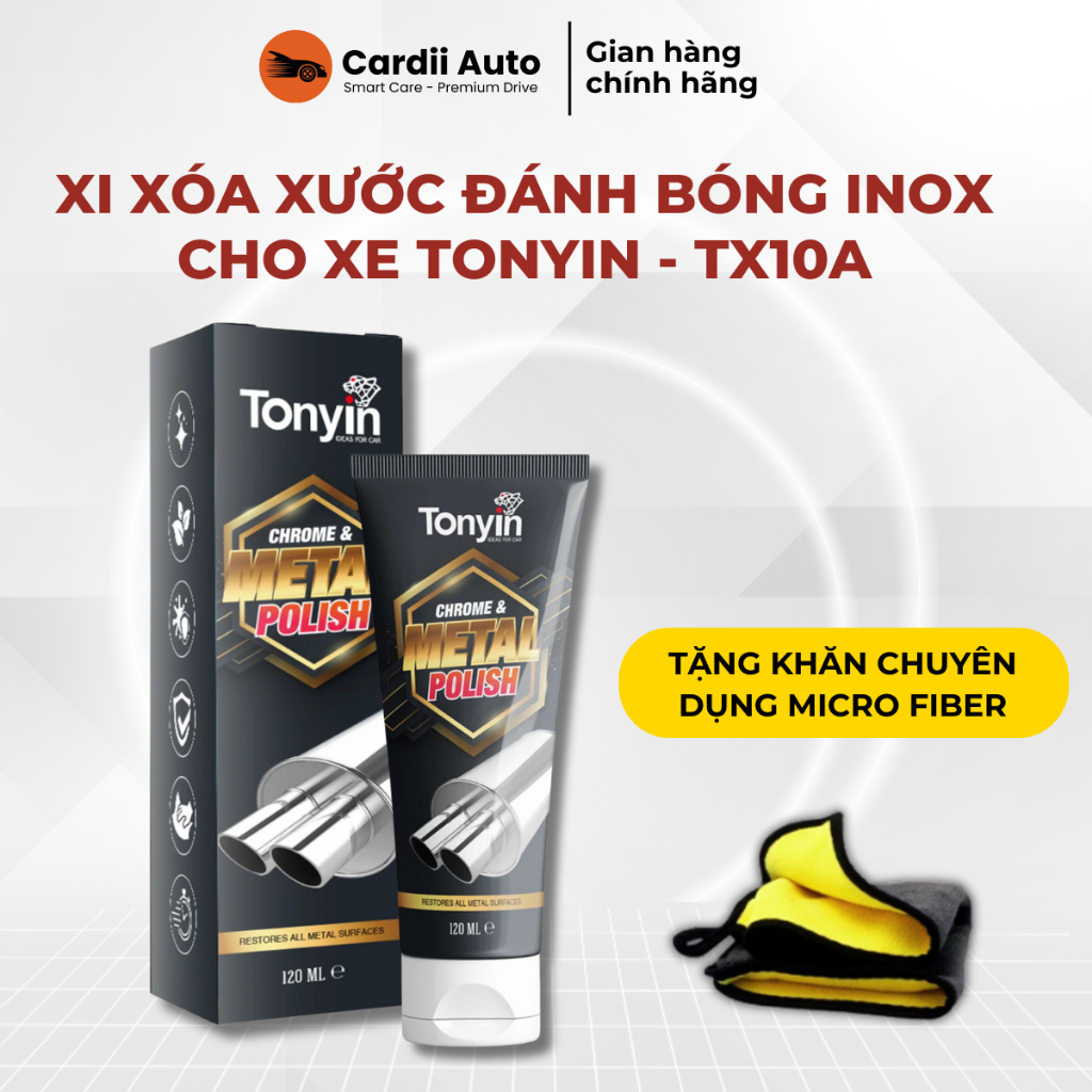 Xi xóa xước đánh bóng inox cho xe TonYin CHROME & METAL POLISH