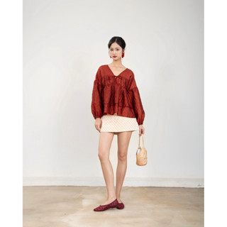   Hỏa tốc HCM  Chân váy nữ ngắn form chữ A chấm bi Renik Skirt – Sibling House 