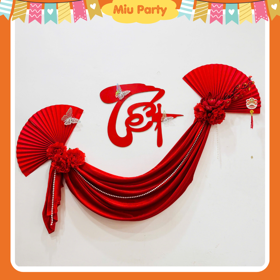 Set Trang Trí TẾT 2026 Kèm Vải Nhung Đỏ - Miu Party