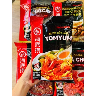 Cốt lẩu Haidilao vị Bò tứ xuyên, nấm, thái, thập cẩm, trường thọ ngon siêu đỉnh