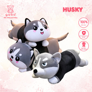  Gấu bông chó Husky siêu to khổng lồ 1m5 Chó ngáo husky mặc áo alaska nhồi bông Gối ôm quà tặng 