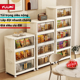  Yuumi cửa nam châm trong suốt cao cấp 49 69cm vàng kem tủ nhựa tủ quần áo đựng đồ tủ bếp tủ đựng đồ 