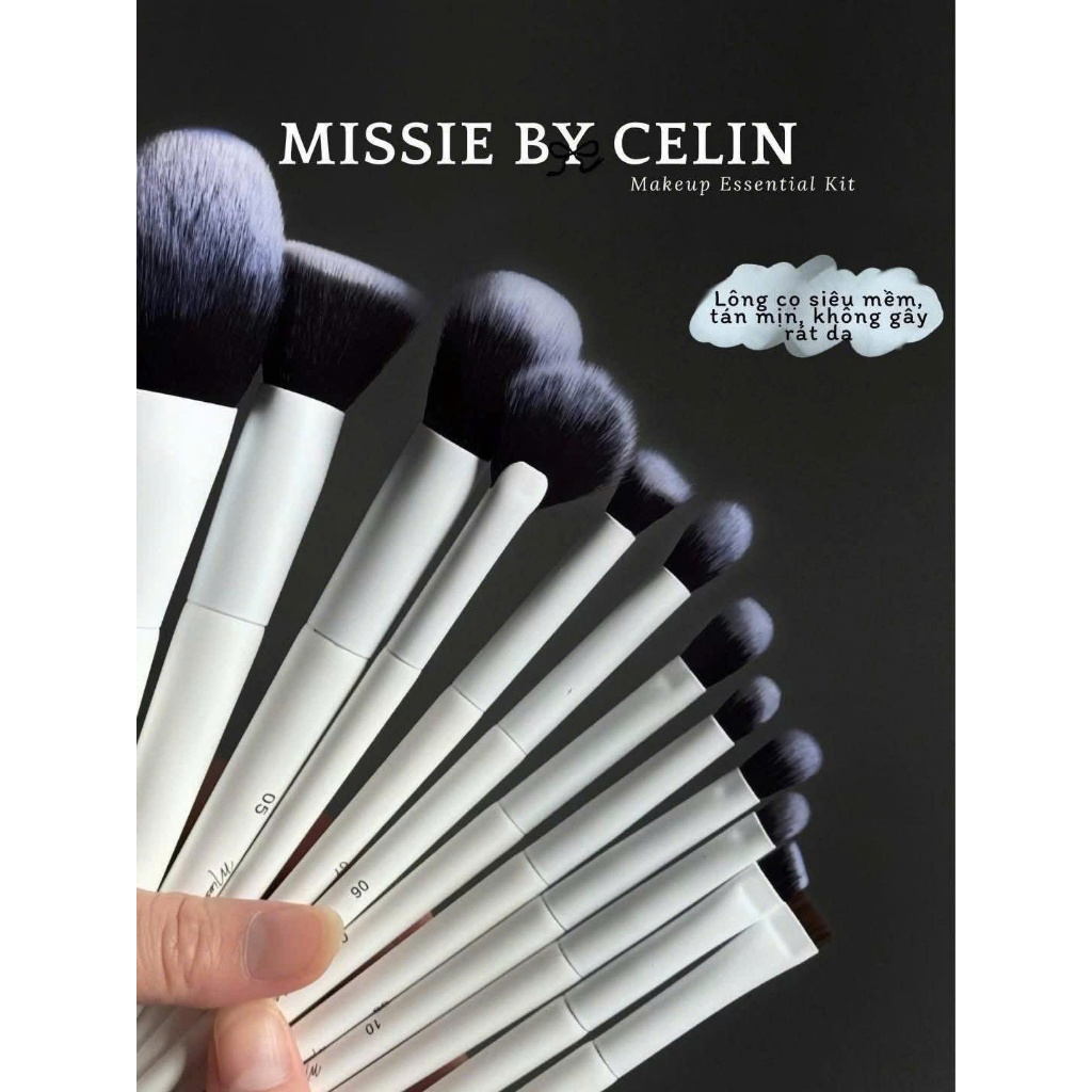 Bộ Cọ Celin Cá Nhân 12 Cây Missie By Celin Ví sang chảnh sử dụng trong make up