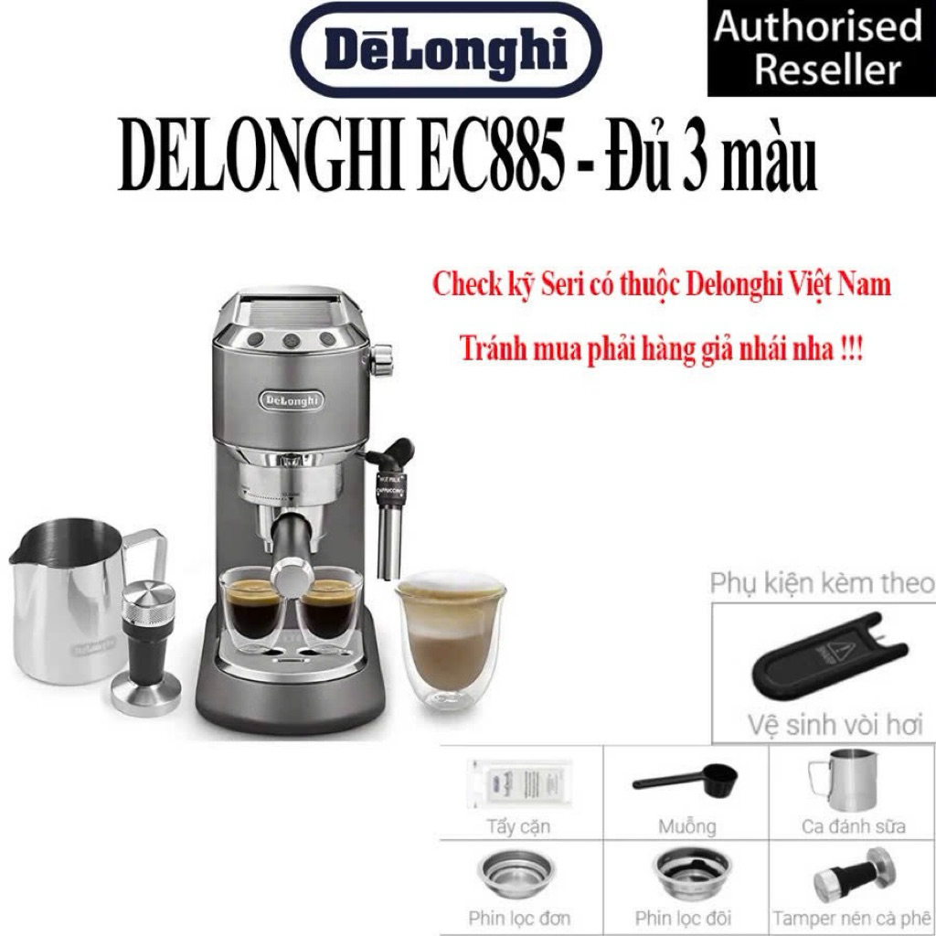 [Mới 100%] Delonghi EC885 -- Máy pha cà phê Delonghi EC885.GY / EC885.BG / EC885.M - Hàng chính hãng