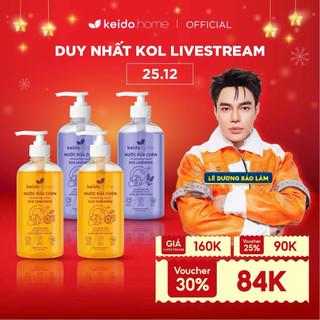   Combo 4 Chai 500ml  Nước Rửa Chén Thiên Nhiên Keido.home 500ml Cam Gừng & Oải Hương An Toàn Dịu Nhẹ Cho Da 