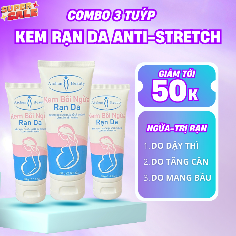 Kem Rạn Da Anti Stretch 60g - Dưỡng Ẩm, Dịu Da, Hỗ Trợ Cải Thiện Thâm, Rạn Da Cho Mẹ Bầu Sau Sinh, Do Tăng Cân
