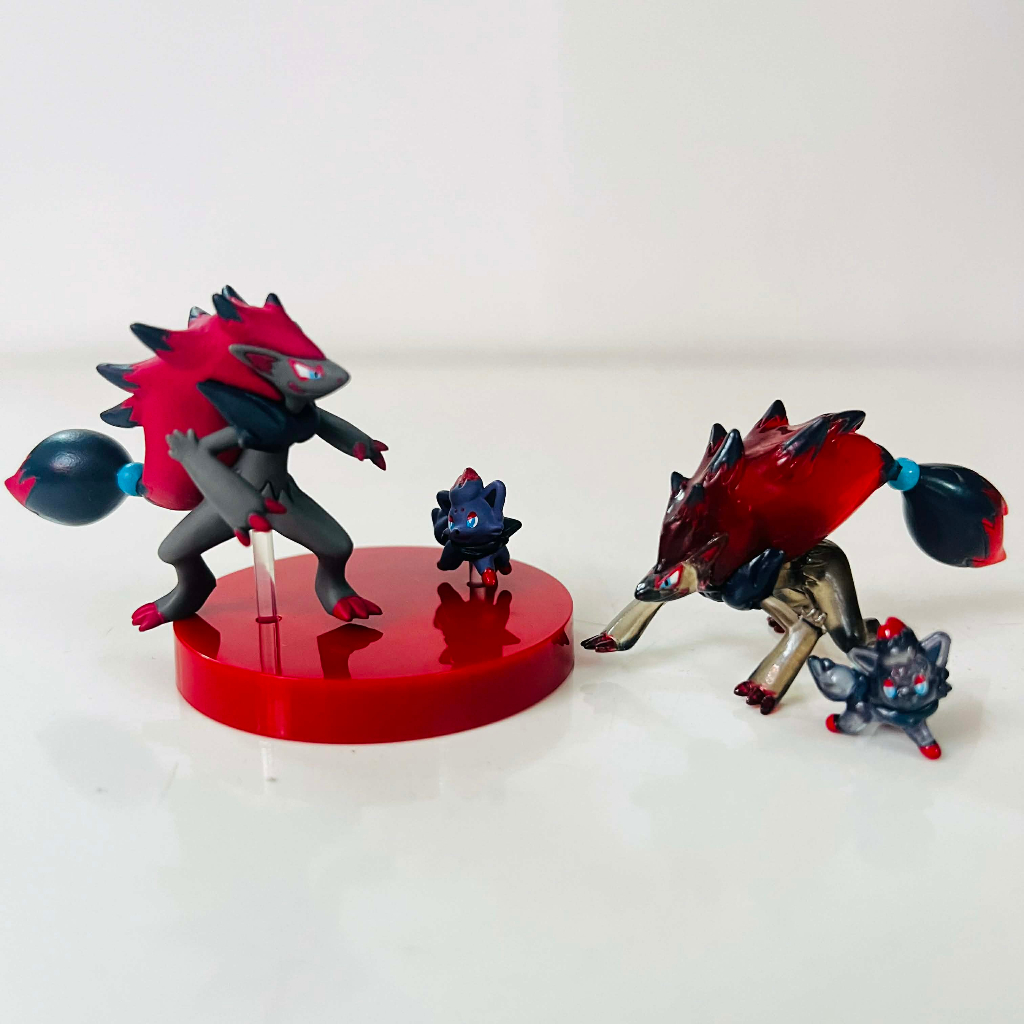 Set Zoroark Zorua Pokemon Zukan 1/40 Scale Figure Takara Tomy T-ARTS - No Box - Có đế và không đế