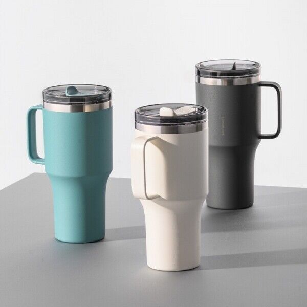 Ly Giữ Nhiệt LocknLock Metro King Tumbler Dung Tích Lớn, Có Quai Cầm LHC4326- 820ml- Màu Xám