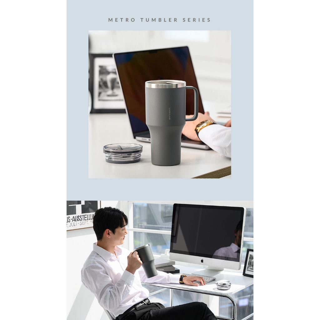 Bình Giữ Nhiệt Locknlock Metro King Tumbler 820ml Màu Xám LHC4326