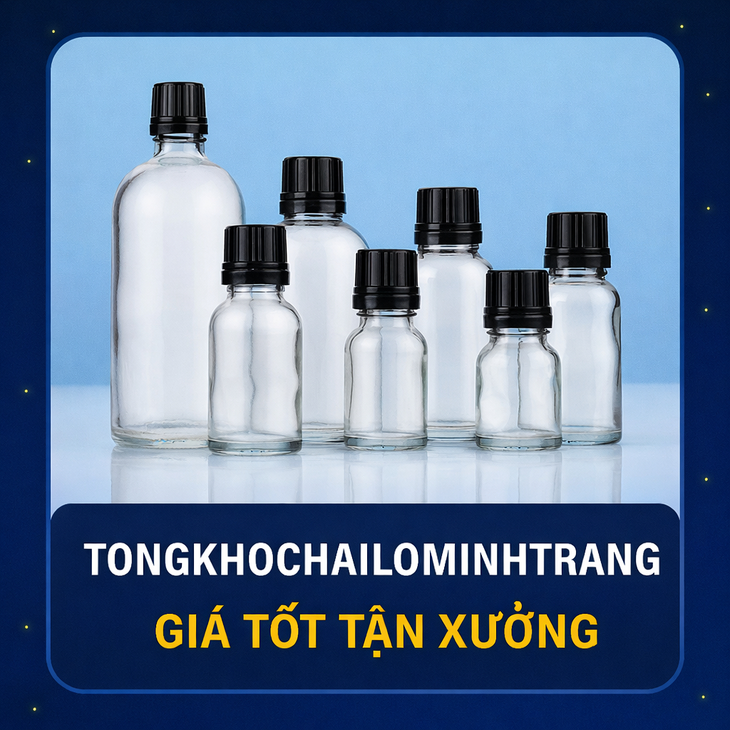 COMBO 50-100C Chai thủy tinh làm GINGER SHOT 30ml trắng trong nắp nhựa đựng nước ép gừng, detox