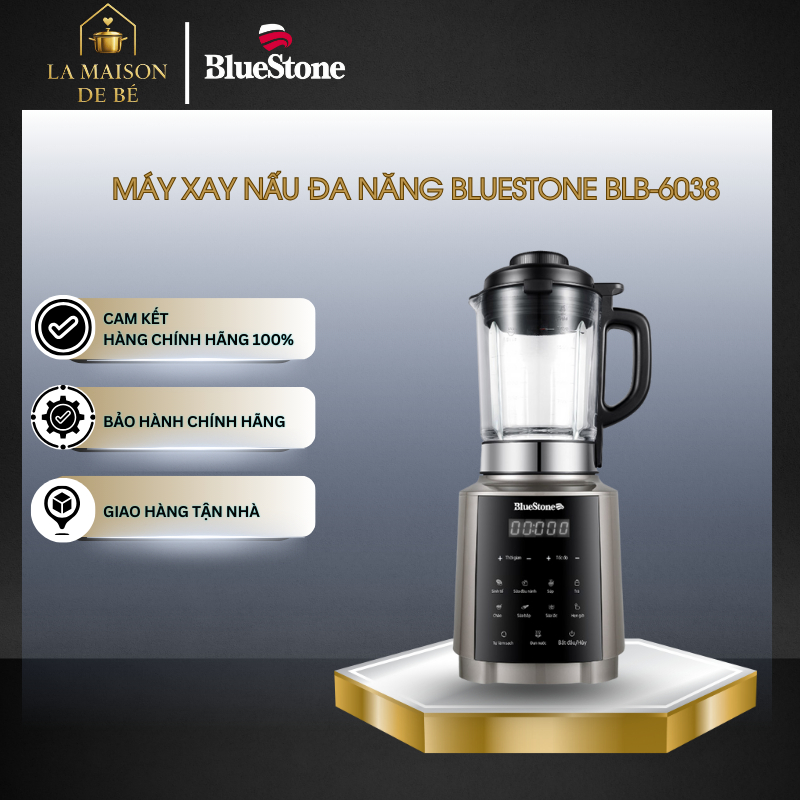 Máy Xay Nấu Đa Năng BlueStone BLB-6038 – Cối Thủy Tinh Borosilicate 1.75L– Bảng Cảm Ứng – LMS