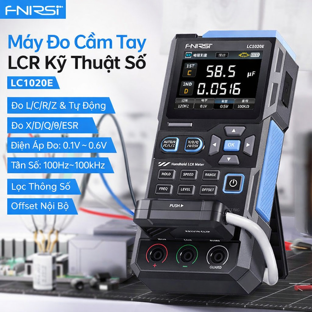 Thiết bị FNIRSI LC1020E kiểm tra LCR ESR cầm tay với độ chính xác cao