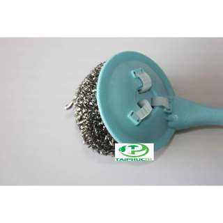 Cọ rửa nồi inox tay cầm dài - Cước chà xoong nồi