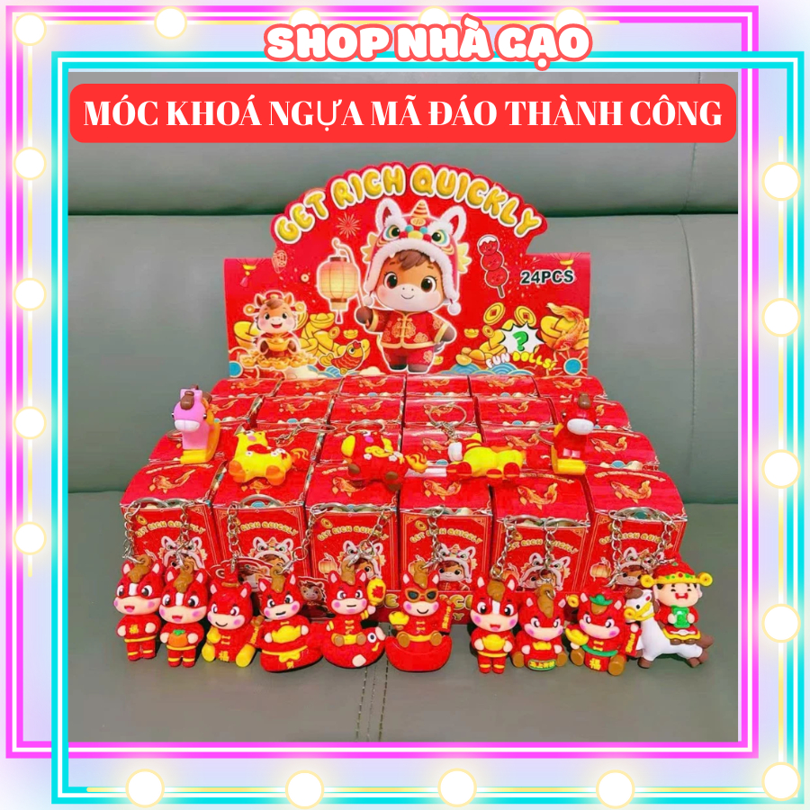  Blindbox hộp mù túi mù bí ẩn 24 32 móc khoá Ngựa Noel Baby Three Natra Capy bara quà tặng cho bé trang trí phụ kiện 