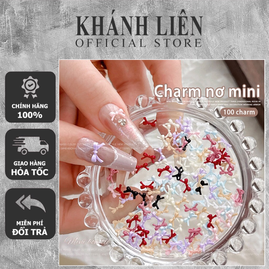 Set 100 Nơ Móng Tay Mini Nơ Nhiều Màu Sắc