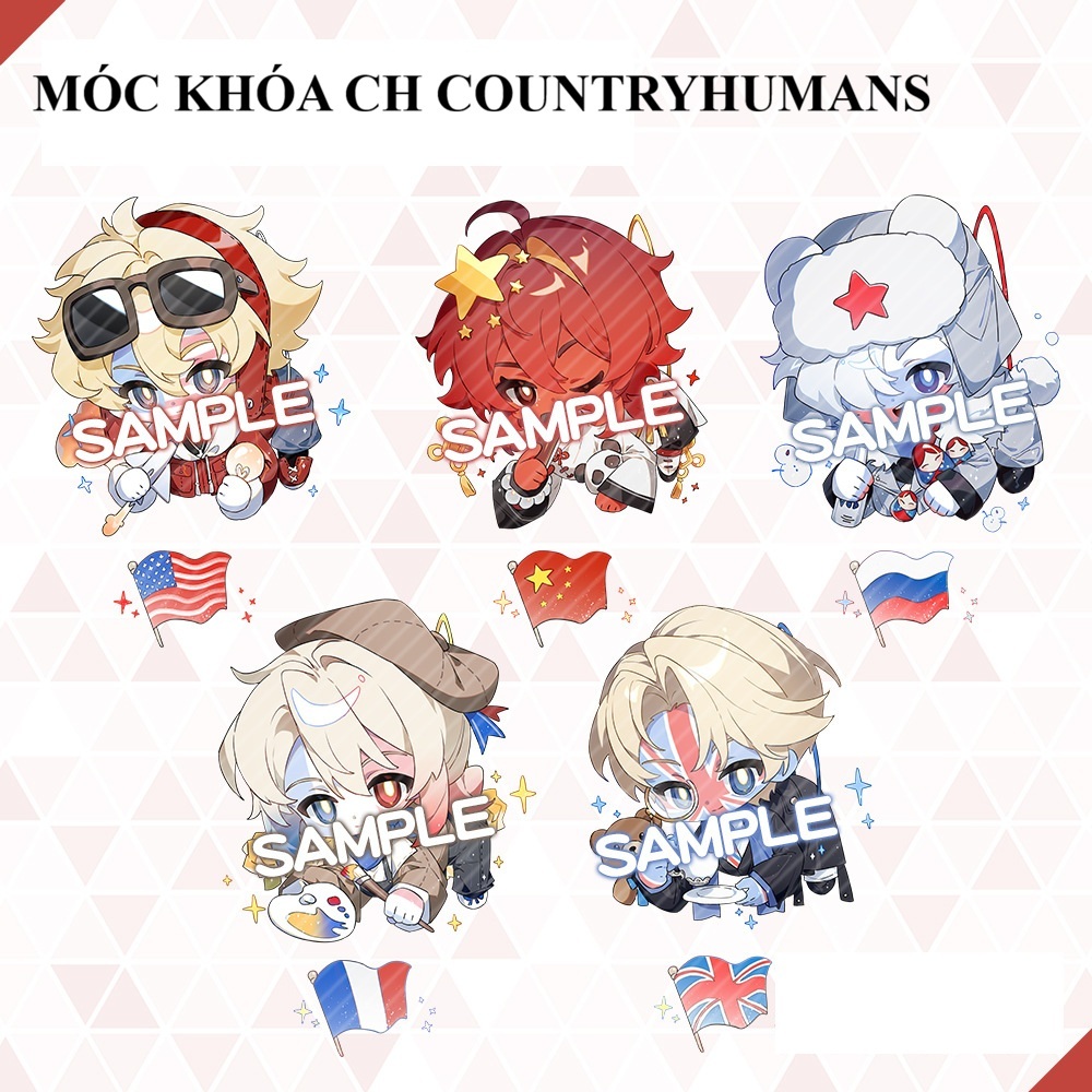 [ARTIST – HÀNG SẴN] Móc Khóa Mica Countryhumans keychain acrylic CH Wuchang country humans