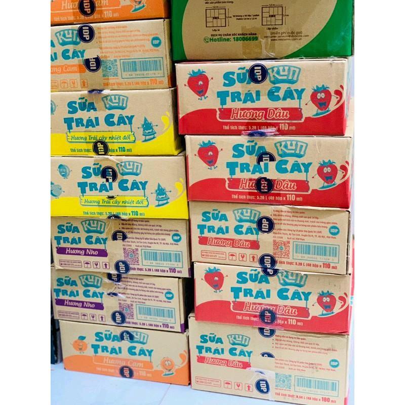 Thùng sữa trái cây kun 110ml