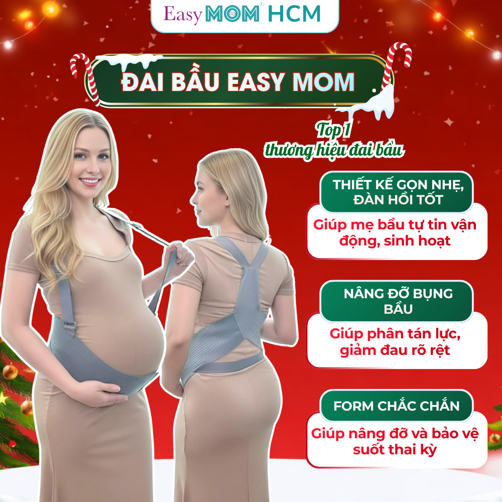 [HỎA TỐC HCM] Đai nâng đỡ Easy MOM giảm đau lưng, chống rạn bụng giúp mẹ bầu cảm thấy dễ chịu hơn
