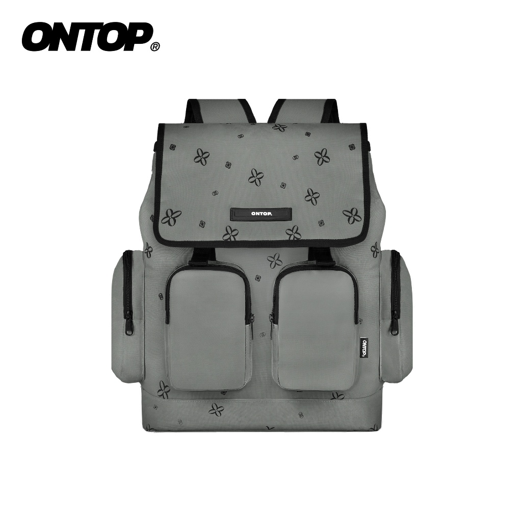 Balo nắp gập màu xám ONTOP | O-P38-XC