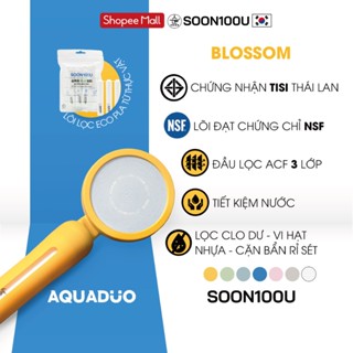  AQUADUO SF-580 BLOSSOM Cao Cấp - Đầu vòi sen tắm nhiều màu  lọc nước tăng áp  - lõi lọc SOON100U 
