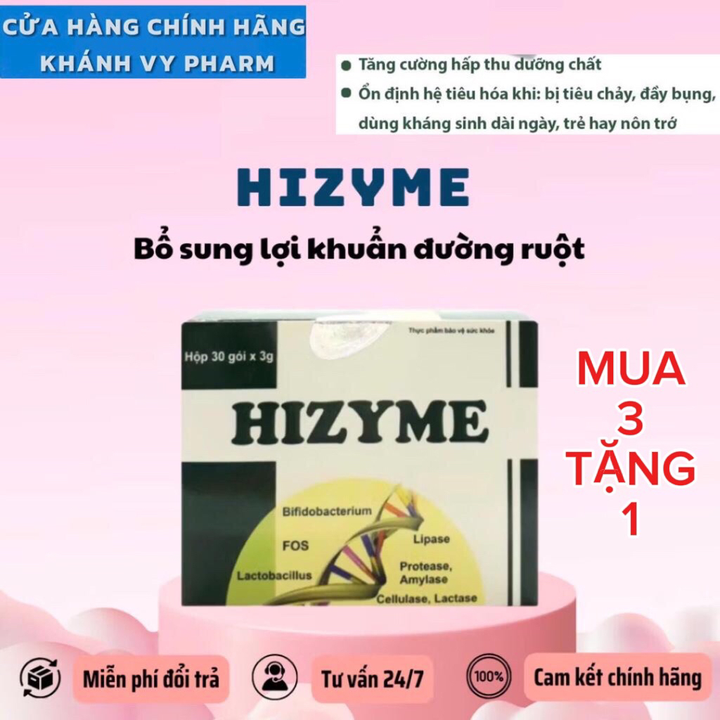 [MUA 3 TẶNG1] HIZYME -Hỗ trợ tiêu hóa hiệu quả, bổ sung lợi khuẩn đường ruột với Lactobacillus & Bif