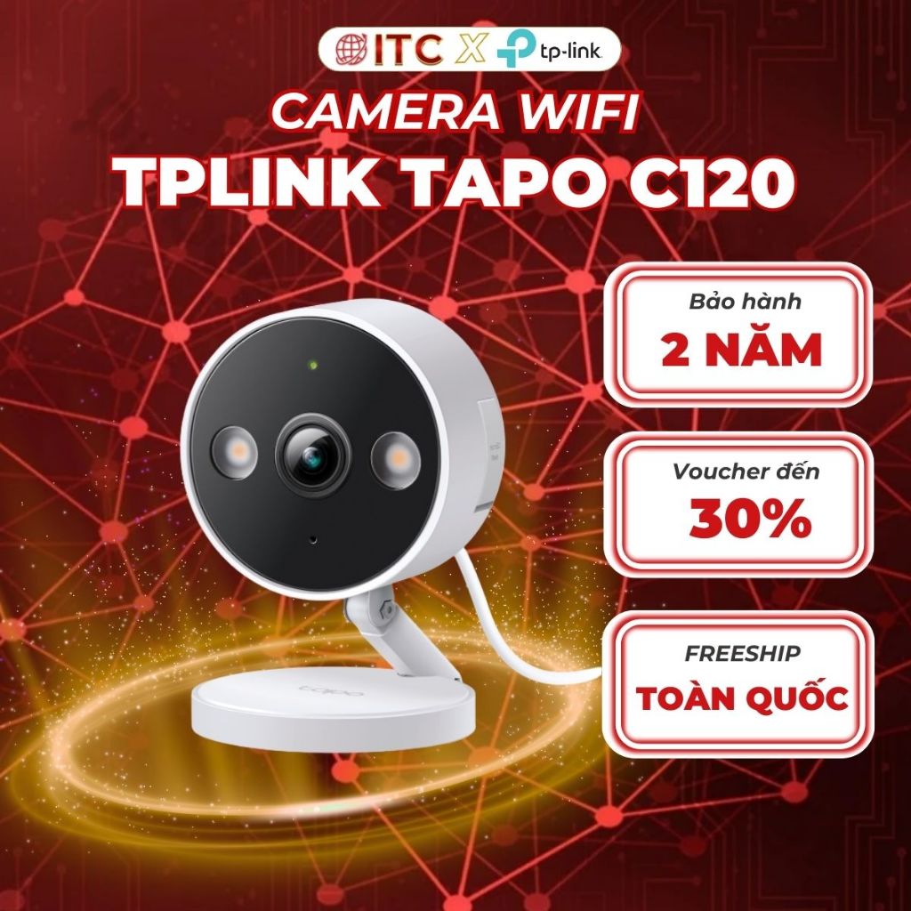 Camera Wifi TP-Link Tapo C120/C125 Độ Phân Giải 2K QHD - Chống Nước, Đế Nam Châm, Phù Hợp Trong & Ng