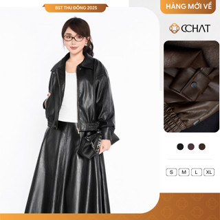  Áo Khoác Nữ CCHAT Dáng Suông Jenny Bo Chun Gấu Chất Liệu Da Mềm 25KMA2001ST 
