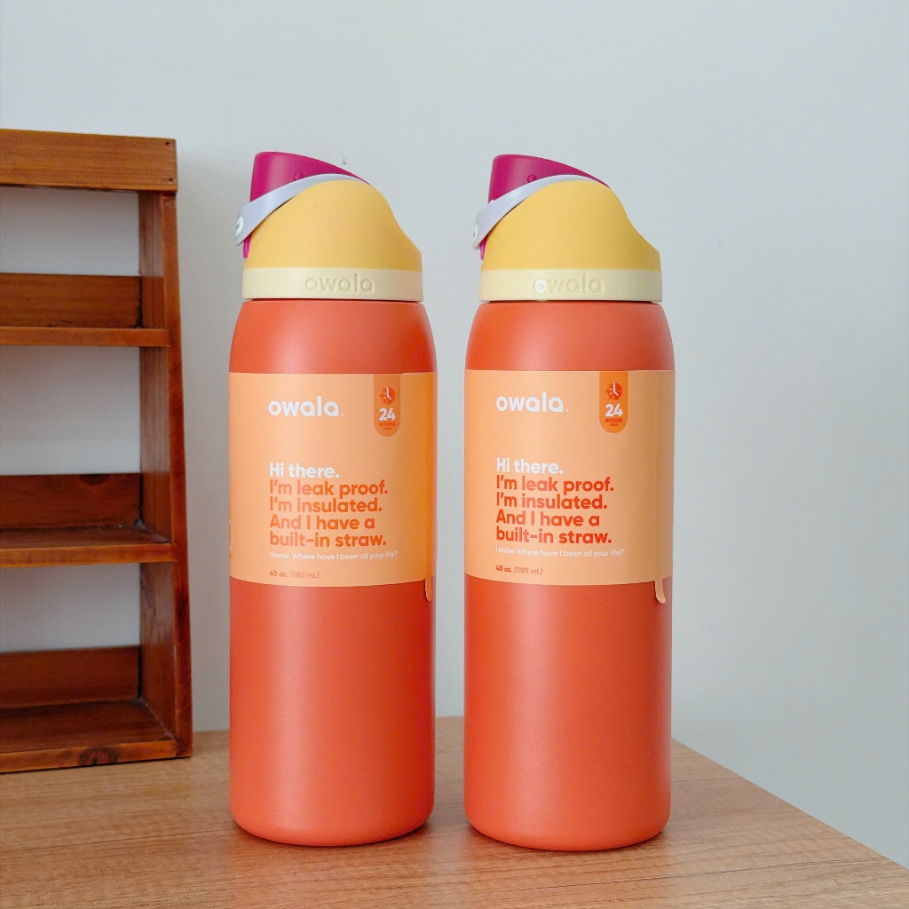 Bình Giữ Nhiệt Thể Thao Owala Freesip 40oz ( 1185ml) Citrus Crush Hàng Mỹ Chính Hãng US