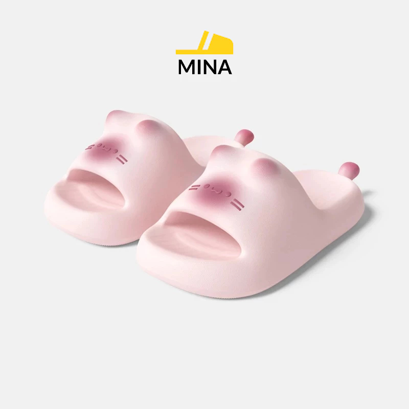 [Peinn] Dép đi trong nhà hình mèo con Caramel dễ thương dành cho nữ, kiểu dáng mới 202, êm mềm nhẹ chống nước_Mina