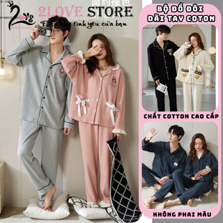  Bộ đồ ngủ pijama nam nữ bộ đồ ngủ dài tay chất cotton cao cấp dành cho các cặp đôi cưới quà cưới sang trọng 
