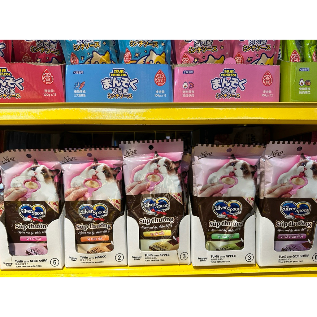 Súp Thưởng Sliver Spoon dạng thìa túi 10g*4 thìa dành cho mèo nhiều vị