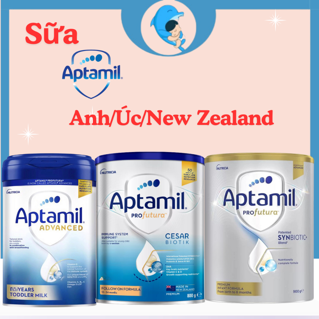 Sữa công thức Aptamil Profutura Úc Bạc/Advanced Anh/Profutura Cesar Biotik Số 1,2,3,4 lon 800/900g MECAHEO