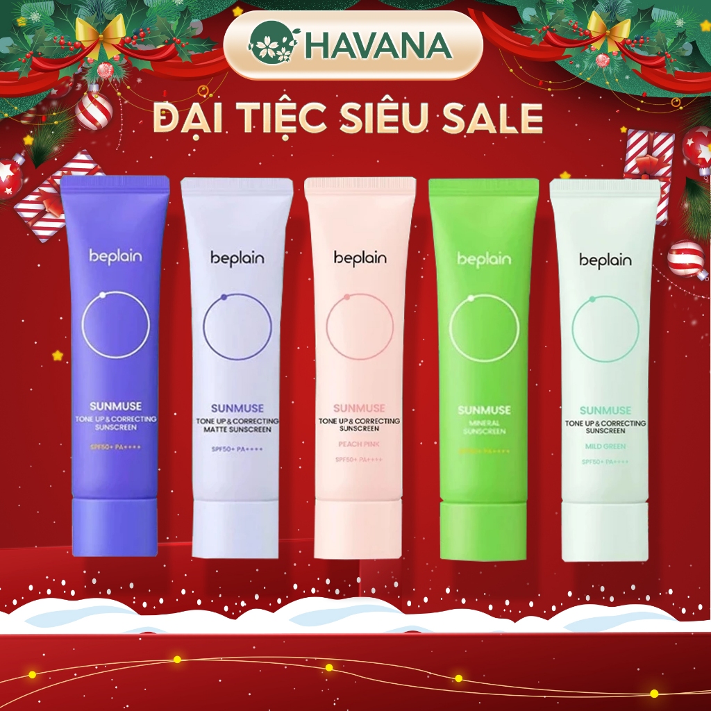 Kem Chống Nắng BEPLAIN SUNMUSE Nâng Tone Vật Lý Lai Hoá Học, Hiệu chỉnh da SPF 50+ PA++++ 50ml