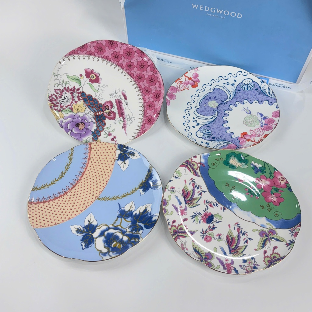 Bộ 4 dĩa Wedgwood Wonderlust Plates sang trọng , tinh tế , nhẹ nhàng -Set of 4 Wedgwood Wonderlust P