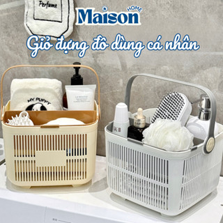 Giỏ Đựng Đồ Dùng Nhà Tắm Kèm Quai MAISON, Đựng Mỹ Phẩm Đa Năng, Giỏ Đựng Đồ Vệ Sinh Cá Nhân Chất Liệu Nhựa PP Cứng Cáp