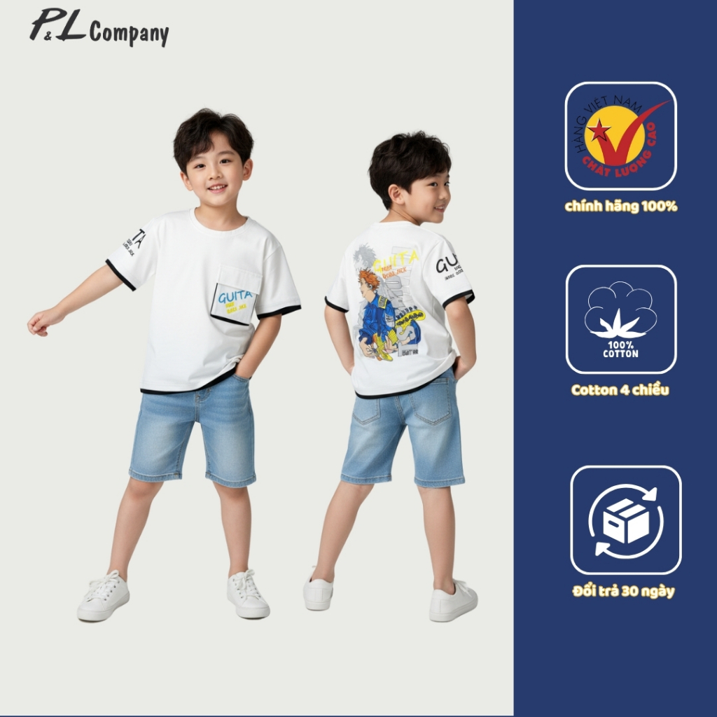 (Size 16kg-65kg)Áo Thun Bé Trai Cotton 4 Chiều Cao Cấp Ngắn Tay Zakids Tshirt Cộc Tay ZAA2352