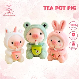  Gấu Bông Heo Cosplay Ôm Bình trà Heo cute cầm sinh tố Hàng chuẩn đẹp như hình 
